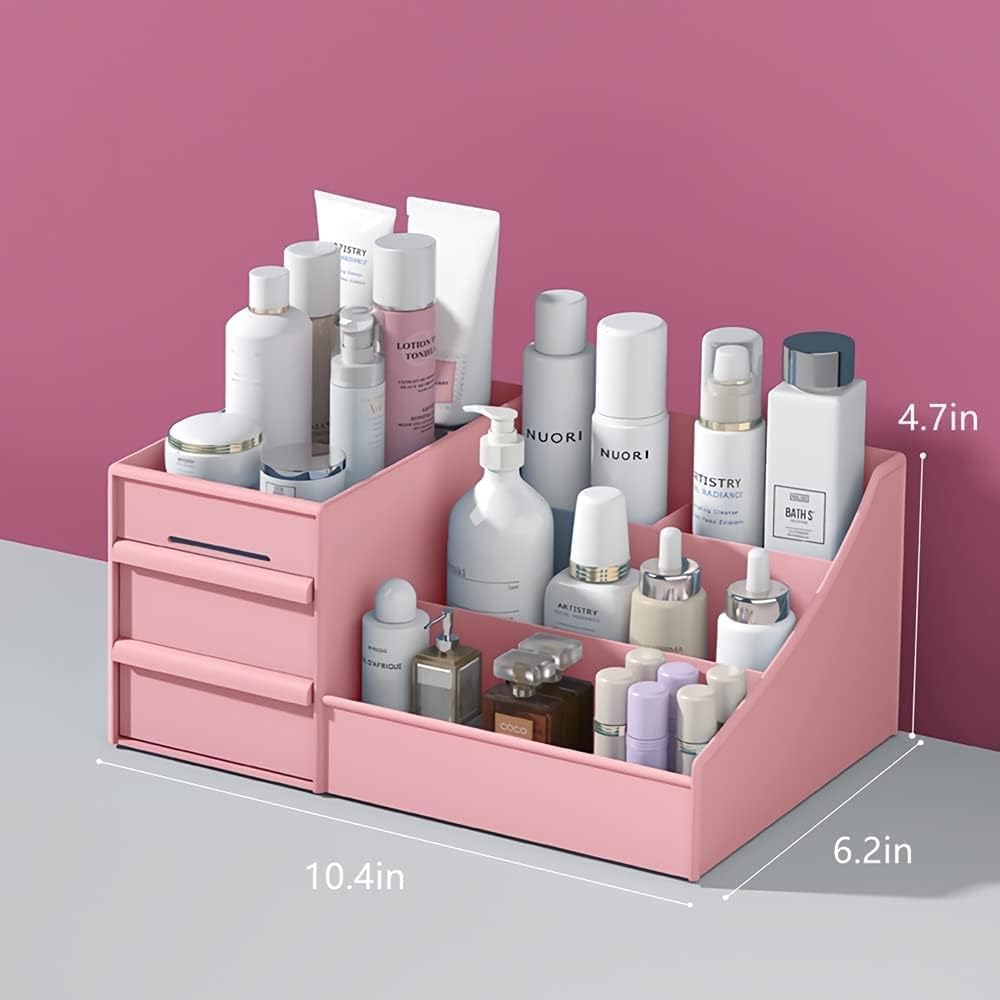 Decorcode Makeup Organizer For Vanity - Countertop Cosmetic Storage With Drawers For Beauty, Skincare, Perfume, And More - Perfe