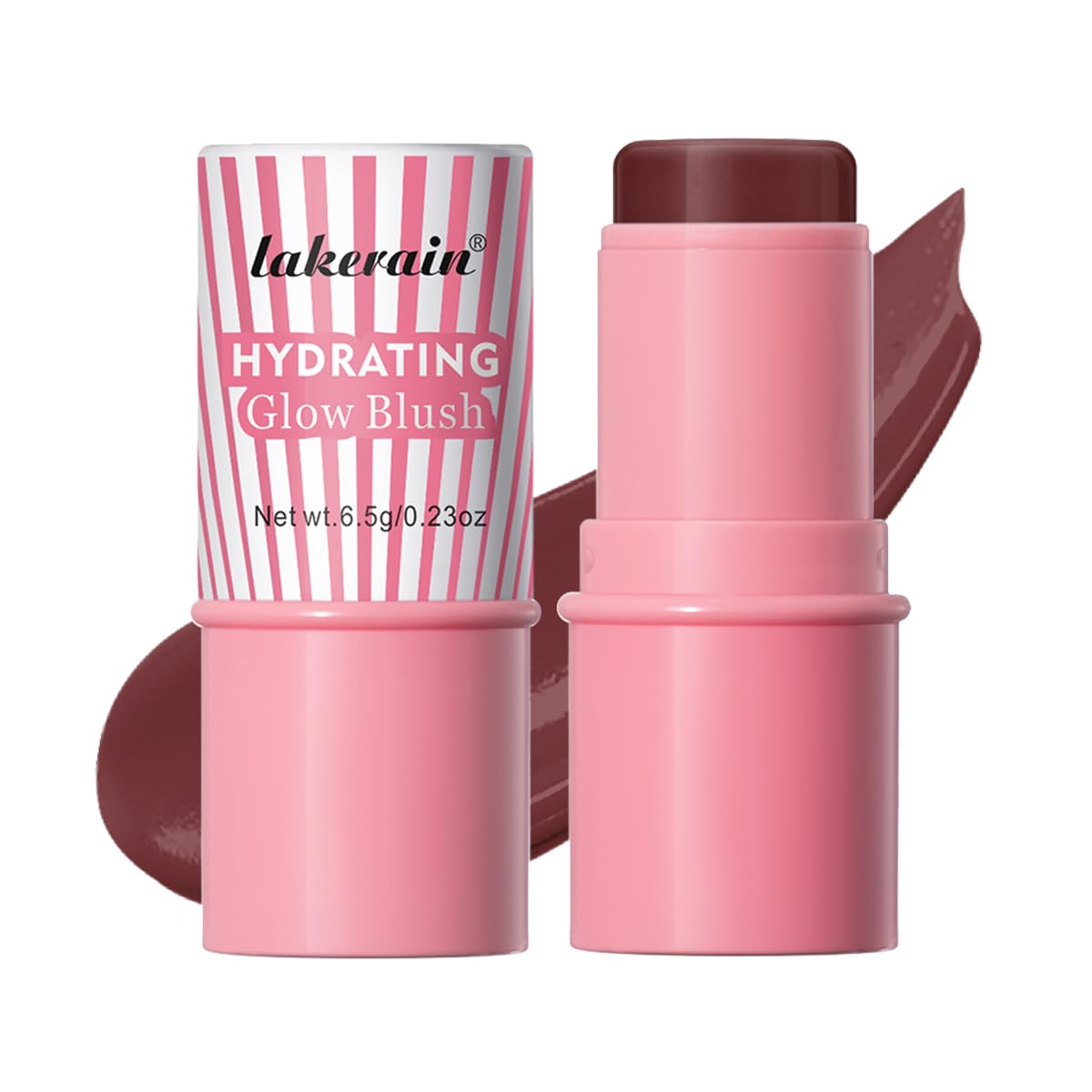 Cream Blush Stick, Natural Glow Finish Looking, Hydrating Lightweight Shiny Long Wearing Blendable Blush Cream for Cheeks & Lips