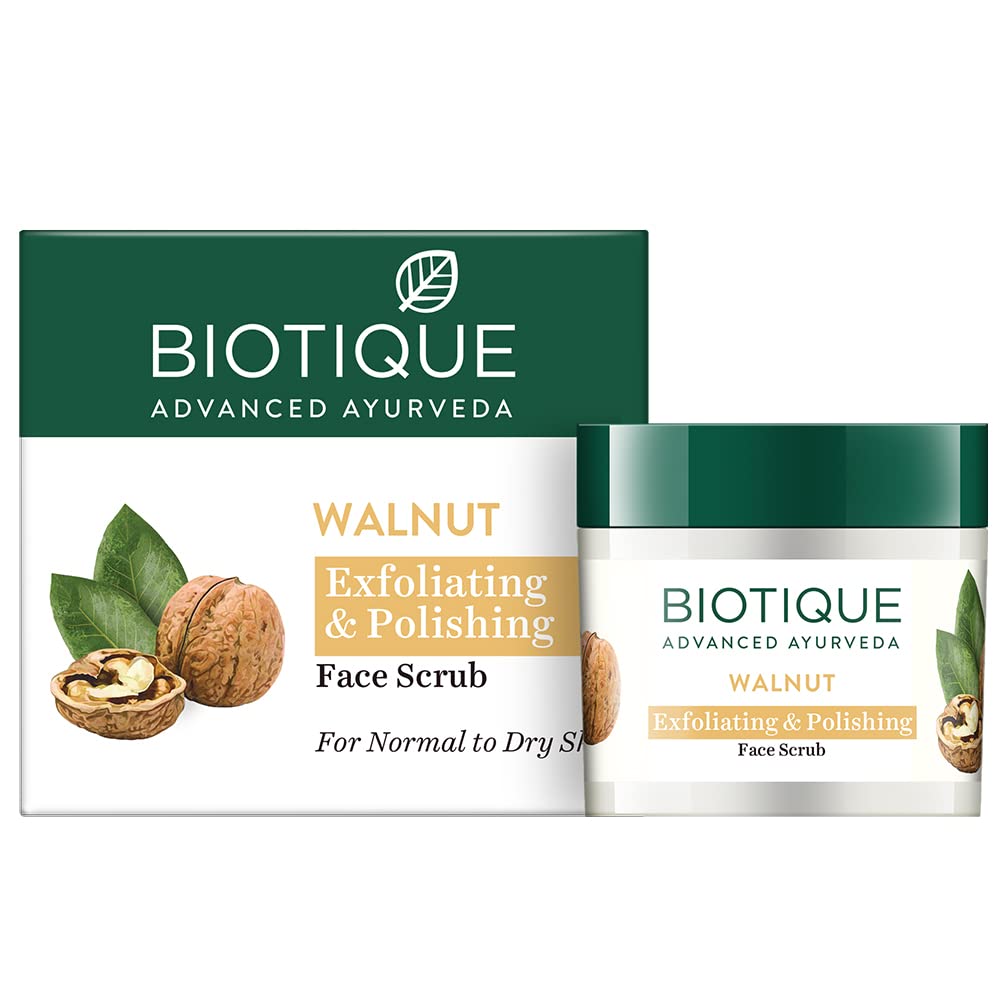 Biotique Walnut Exfoliating & Polishing Face Scrub For Normal To Dry Skin, 50G