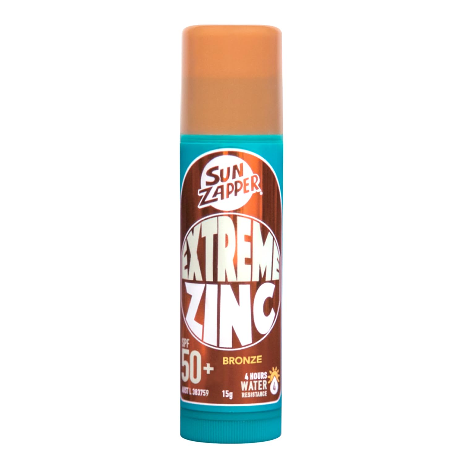 Sun Zapper (Bronze) Extreme Zinc Stick - Bronze/Darker Skin Tone Mineral Sunscreen Stick Spf50+ Uva/Uvb+ Unbeatable Sun Protecti
