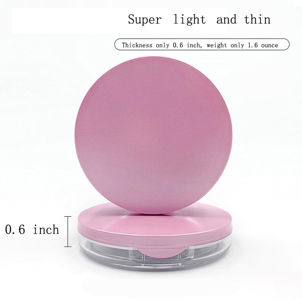 Plastic Loose Powder Compact Container With Velvet Powder Puff Mirror And Elasticated Net Sifter,Empty Reusable Powder Box, 5G P