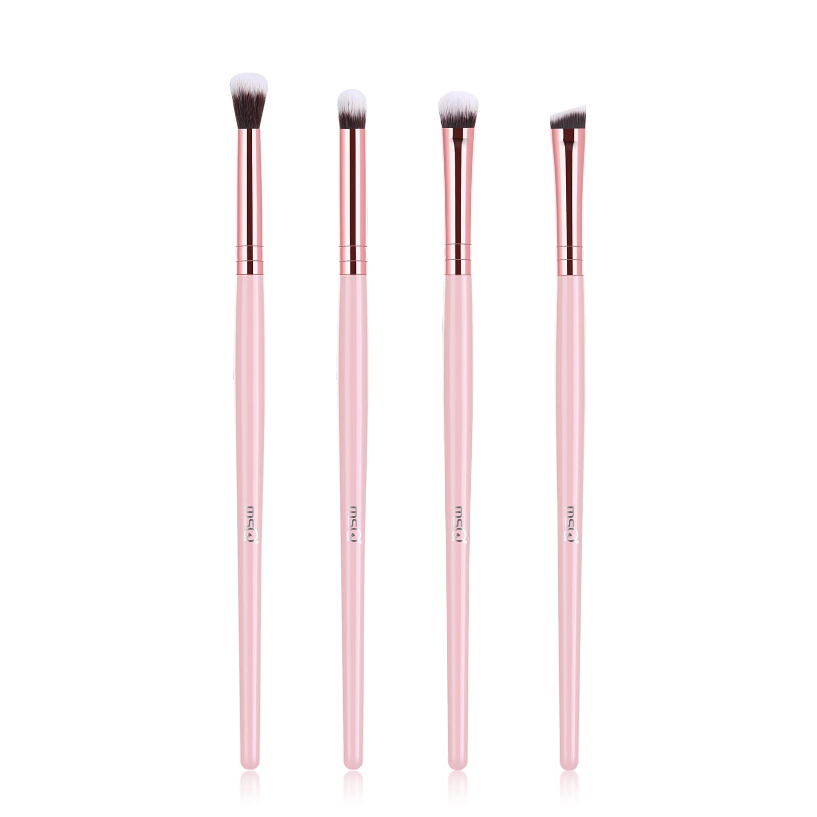 MSQ Eyeshadow Brushes Set 4pcs Makeup Eye Brushes Eyeshadow Blending Brush Eyebrow Highlighter Brush Beauty Brushes,Pink