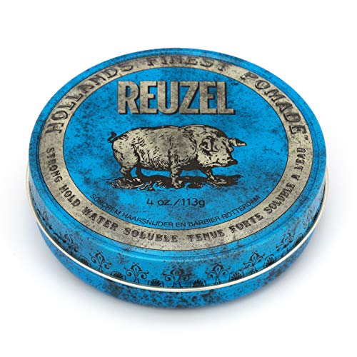 Reuzel Blue Pomade, Strong Hold, Water Soluble, 4 Oz.