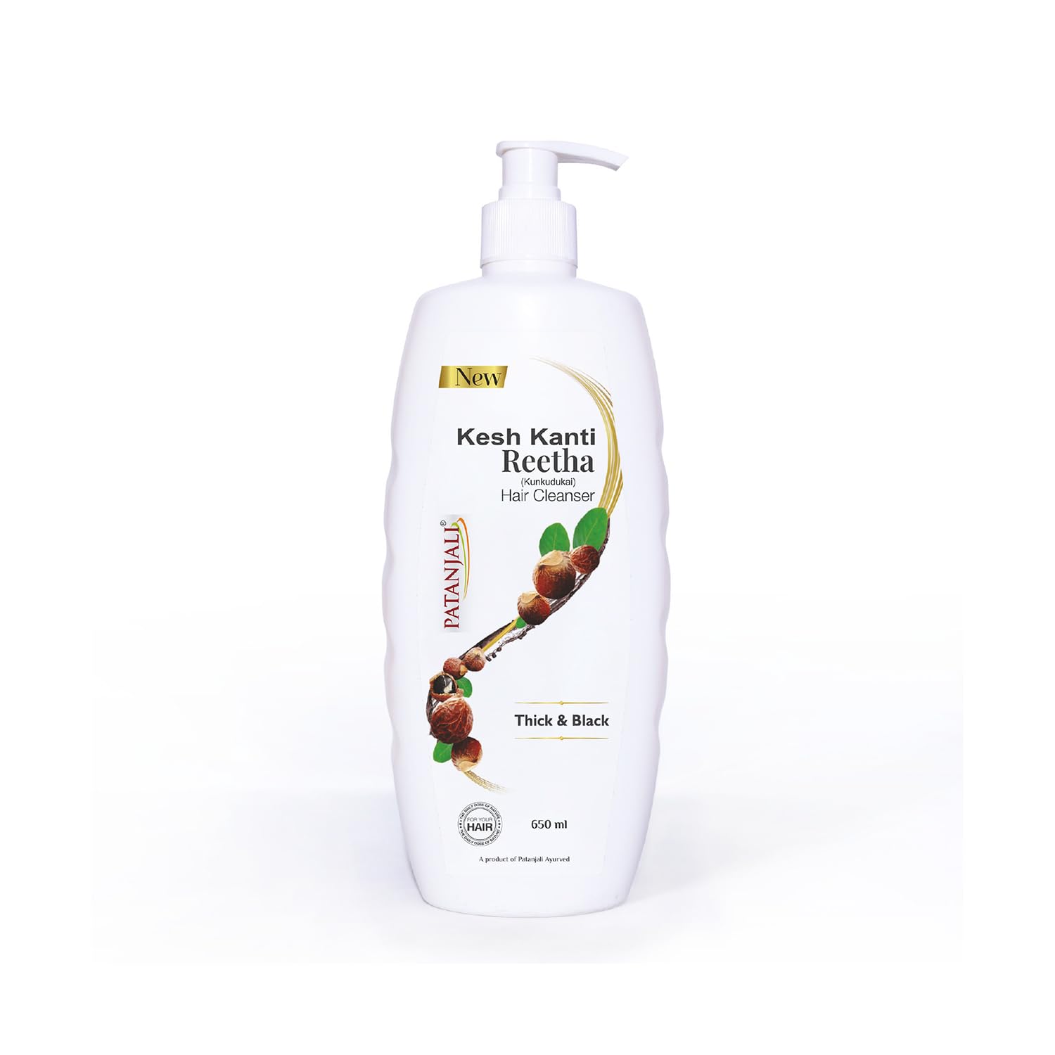 Patanjali Kesh Kanti Reetha Hair Cleanser 650 Ml, Natural Shampoo For Thick & Black Hairs, Scalp Cleansers For Men And Women, Al