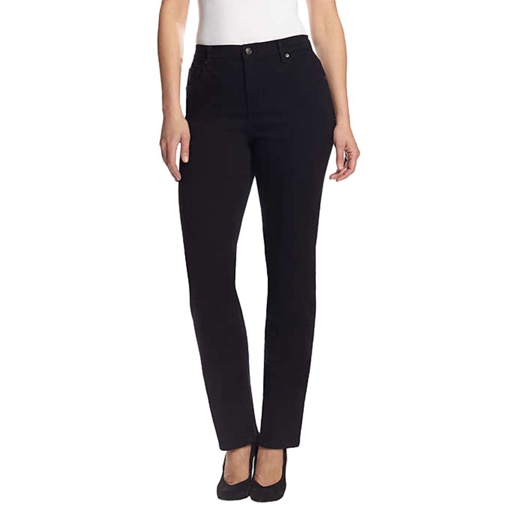Gloria Vanderbilt Womens Amanda Classic High Rise Tapered Jean, Black, 4 Tall