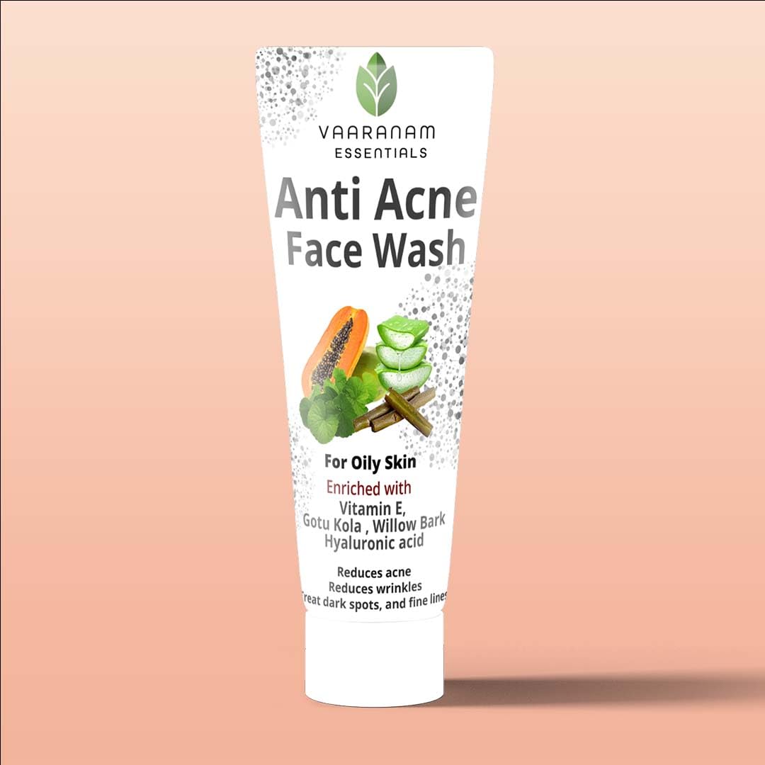 Vaaranam Essentials Anti Acne Face Wash 75G X 2 | Herbal Face Wash For Oily & AcneProne Skin | Controls Oil, Prevents Breakouts