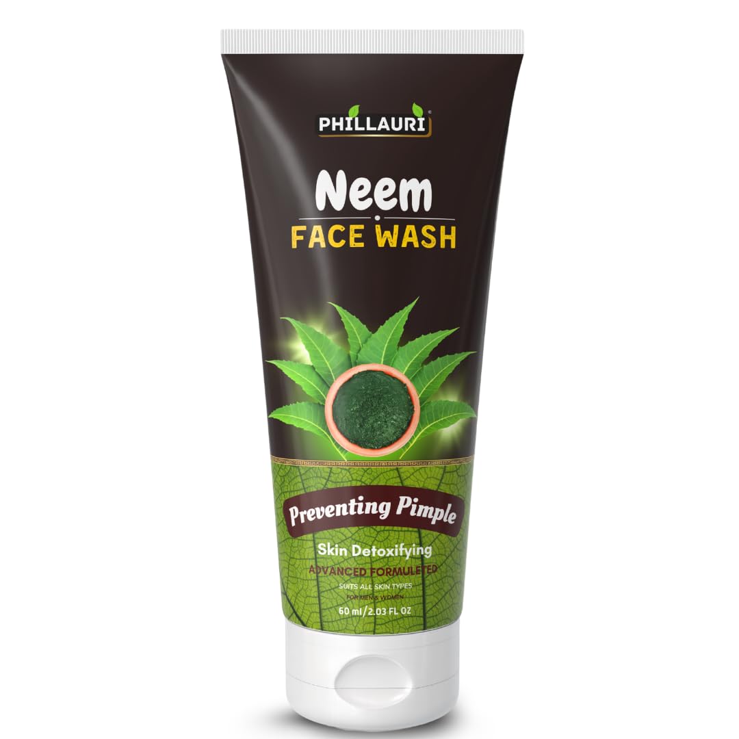 Neem Face Wash For Face Care Routine Gentle Skin Cleansing, Neem Gel Face Wash For Oily Skin Acne, Pimple And Oil Control With G
