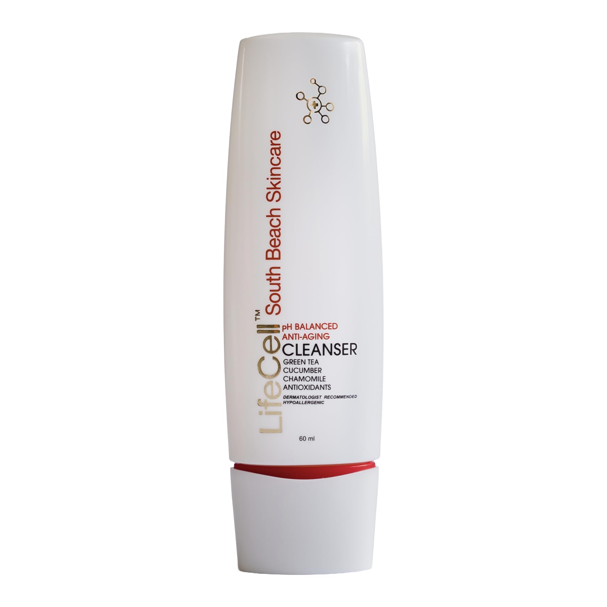 LifeCell Anti-Aging Facial Cleanser - pH Balanced Daily Face Wash with Green Tea, Cucumber, and Resveratrol - Hydrating & Gentle