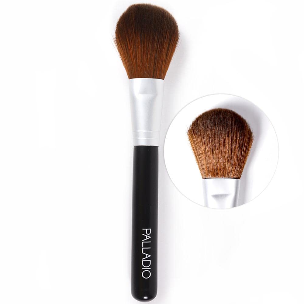Palladio Powder Brush, Large All Over Face Makeup Brush, Buffs Loose Powder, Flawless Blending, Smooth Finish, Synthetic Natural