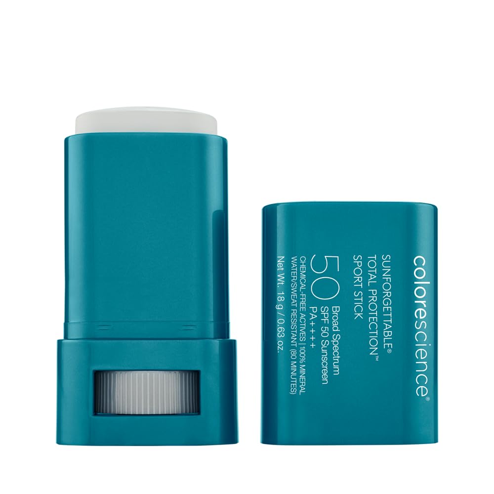 Colorescience Sunforgettable Total Protection Sport Stick Spf 50, Mineral, Broad Spectrum, Water/Sweat Resistant, Reef Safe, Hyp