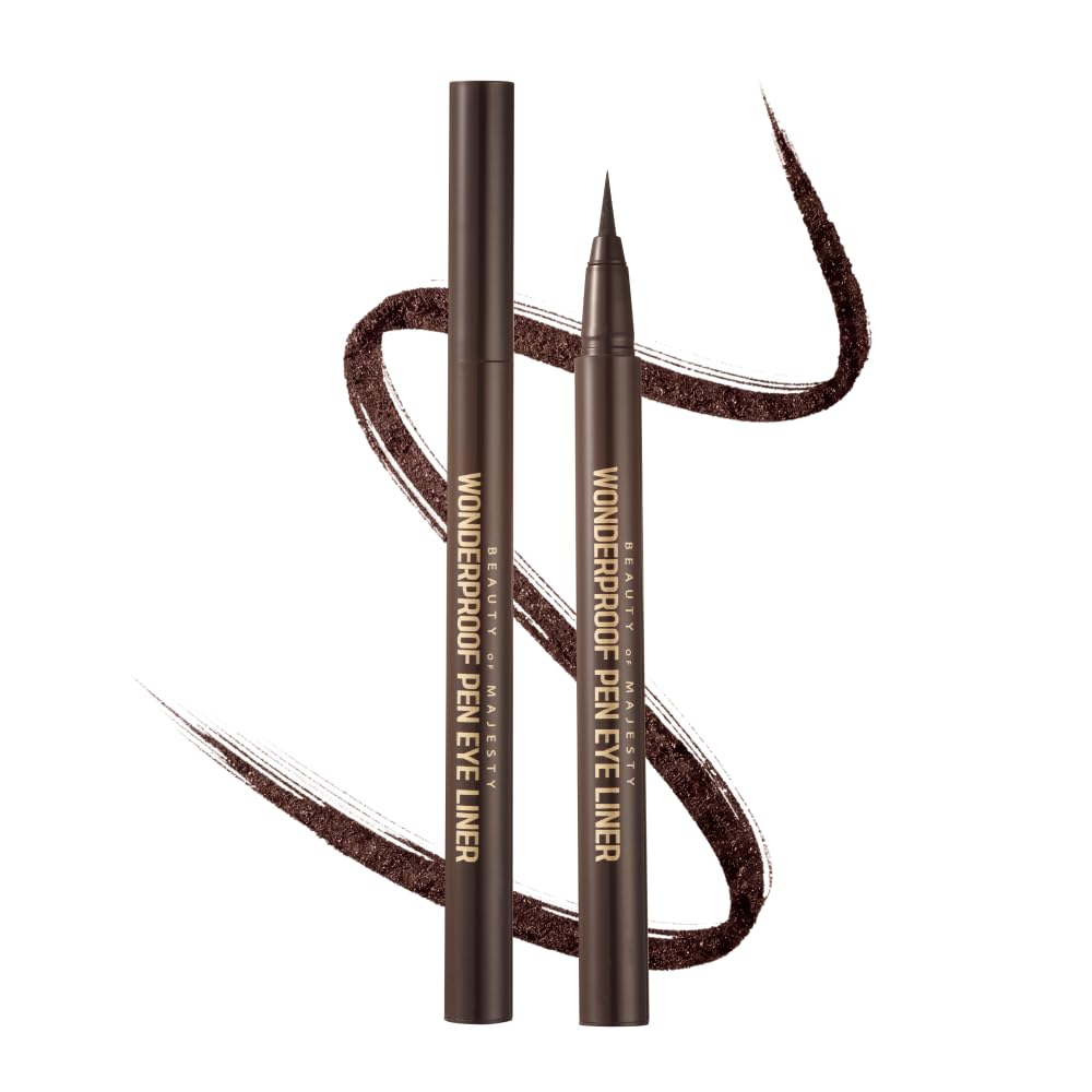 Bom Wonderproof Pen Eyeliner Waterproof Liquid Eyeliner Pen Long Lasting Easy & Quick Drying, Dark Brown