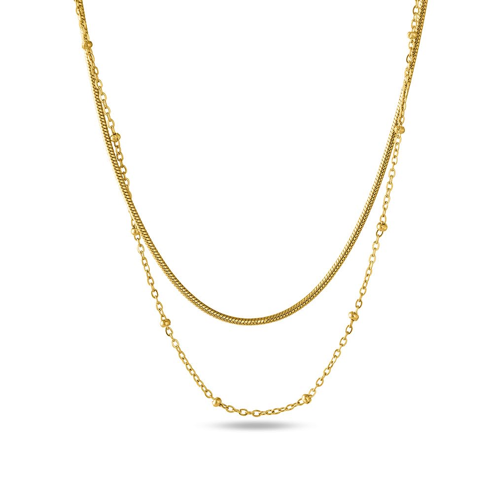 Palmonas 18K Gold Plated Double Layer Choker Necklace For Women  Gift For Girls & Women | Waterproof & AntiTarnish Necklace