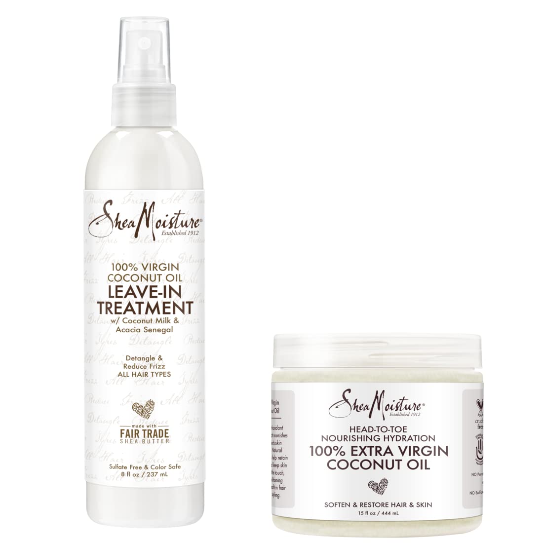 SheaMoisture 100 percent Extra Virgin Coconut Oil Moisturizer and Leave-In Conditioner for Head-to-Toe Pampering Nourishing Hydr