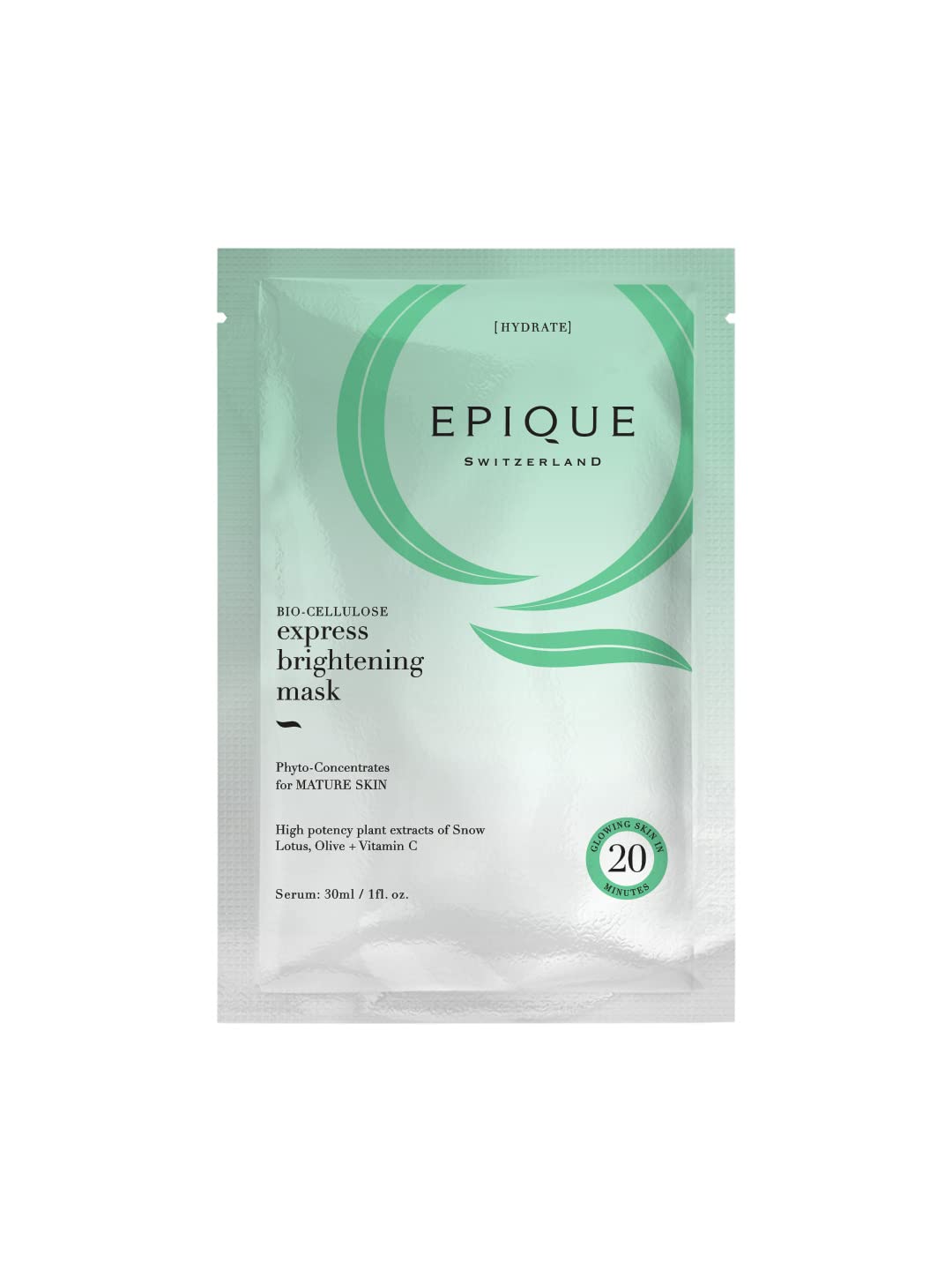 Epique, Switzerland Express Brightening Facial Mask, Lightens, Brightens & Hydrates The Skin In Just 20 Minutes, 30Ml
