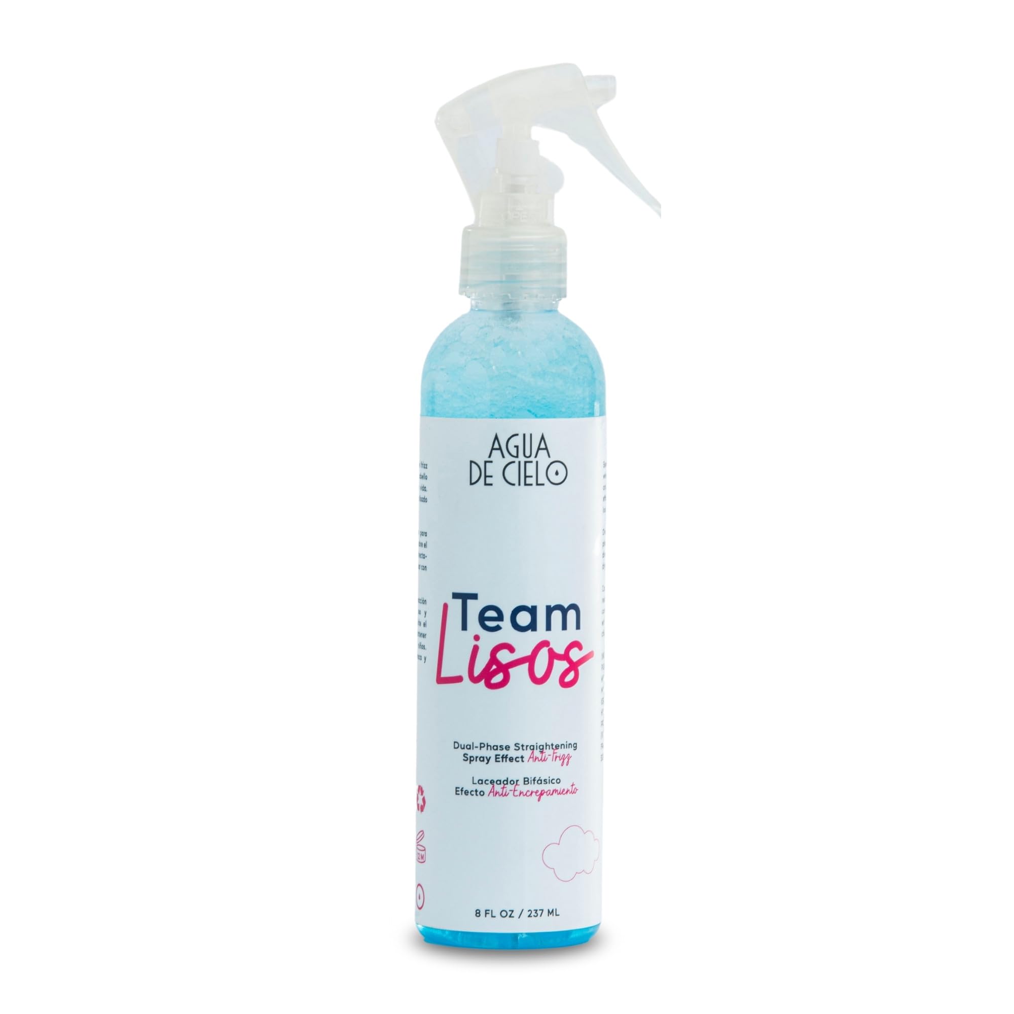 Agua de Cielo Team Lisos Hair Straightening Spray  AntiFrizz, 8 Oz