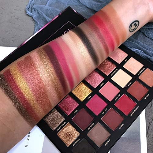 Rosegold Eye Shadow Multi Color Palette, 1 Kajal, Black & Brown Gel Eyeliner & 7 Beauty Makeup Brush Set For Women And Girls