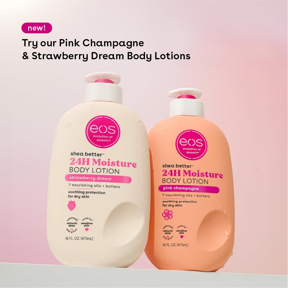 eos Shea Better Body Lotion - Coconut Waters, 24-Hour Moisture, Lightweight & Non-Greasy, 16 fl oz, Vegan, Clear