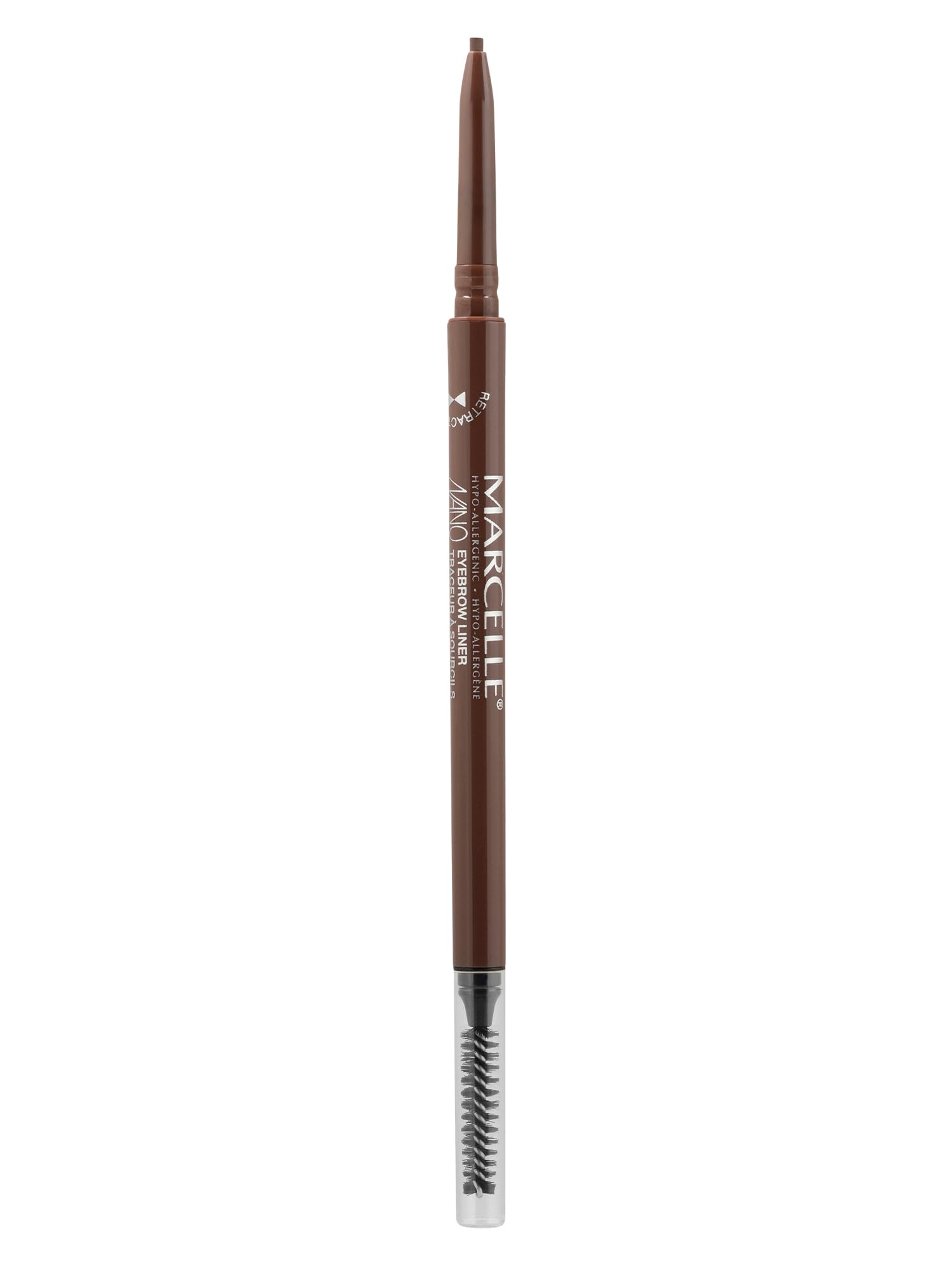 Marcelle Nano Retractable Eyebrow Liner, Medium Brown, Brow Pencil, Ultra-Precise Definition, Waterproof, Long-Lasting, Hypoalle