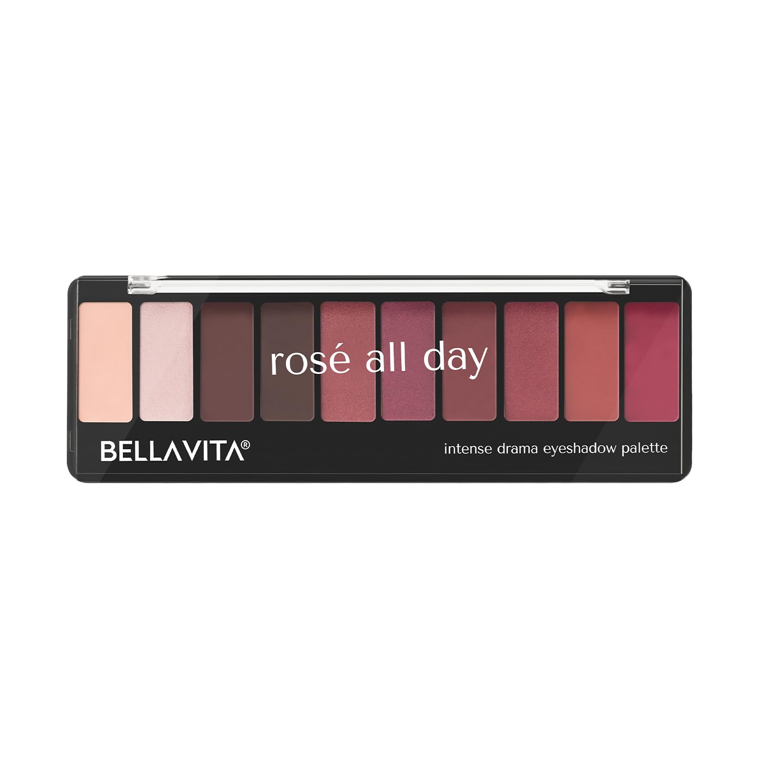 Bellavita Intense Drama Eyeshadow Palette | 10 Blendable Shades | Matte, Shimmer & Satin Finishes | Long-Wear, Crease-Proof, Smu