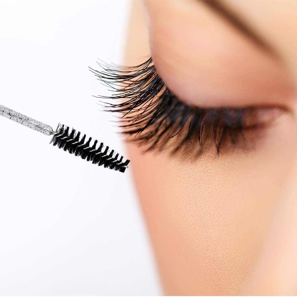 G2Plus 300Pcs Crystal Eyelash Mascara Brushes Wands Applicator Makeup Kits Mascara Wands Lash Spoolies For Eyelash Extensions An