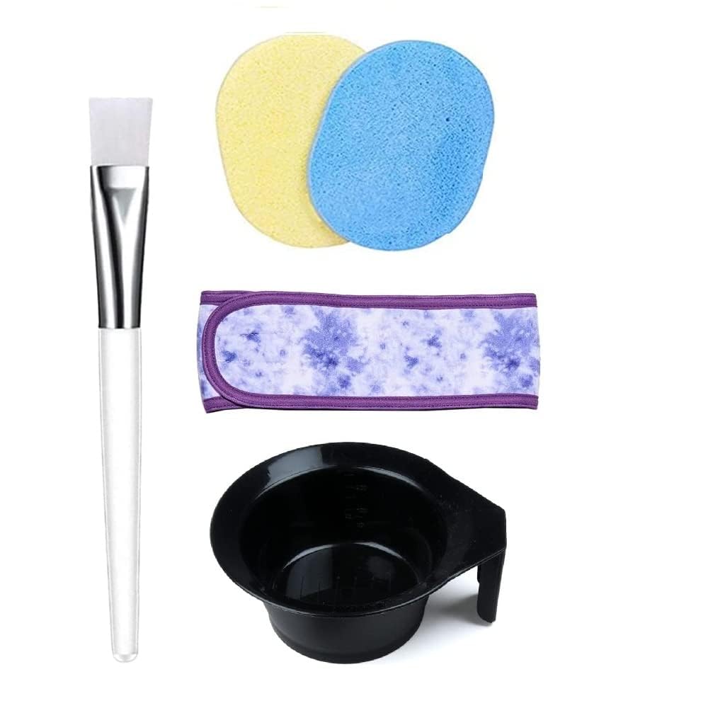 Makeup Sponge Set With Brush And Facial Band And Dye Bowl