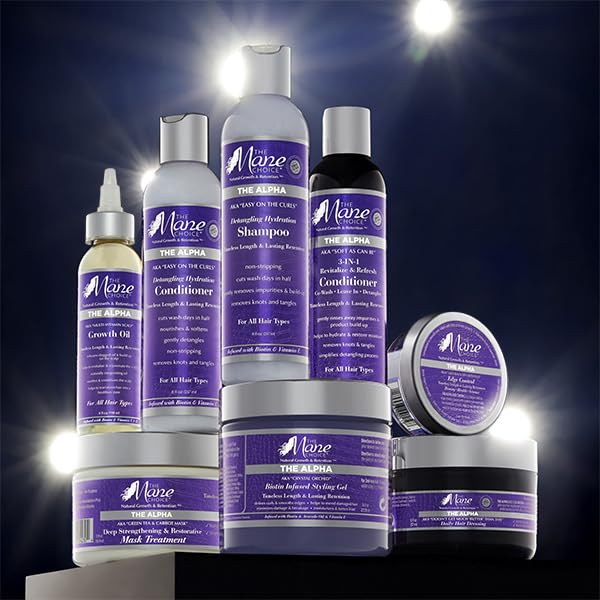 The Mane Choice The Alpha Crystal Orchid Biotin Infused Styling Gel, 16 Oz, Defines Curls & Smooths Edges, Hair Gel for Coily, W