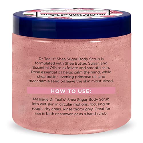 Dr Teal's Shea Sugar Scrub Trial Pack, Rose, Shea Butter, Citrus 19 oz (Pack of 3) (Packaging May Vary)