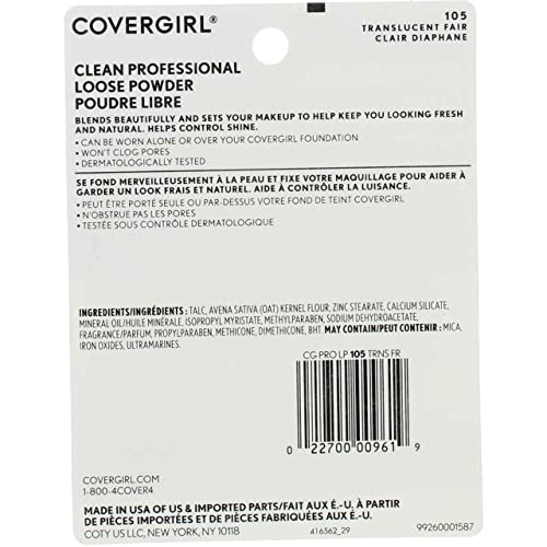 CoverGirl Professional Loose Powder, Translucent Fair [105] 0.70 oz (Pack of 4)