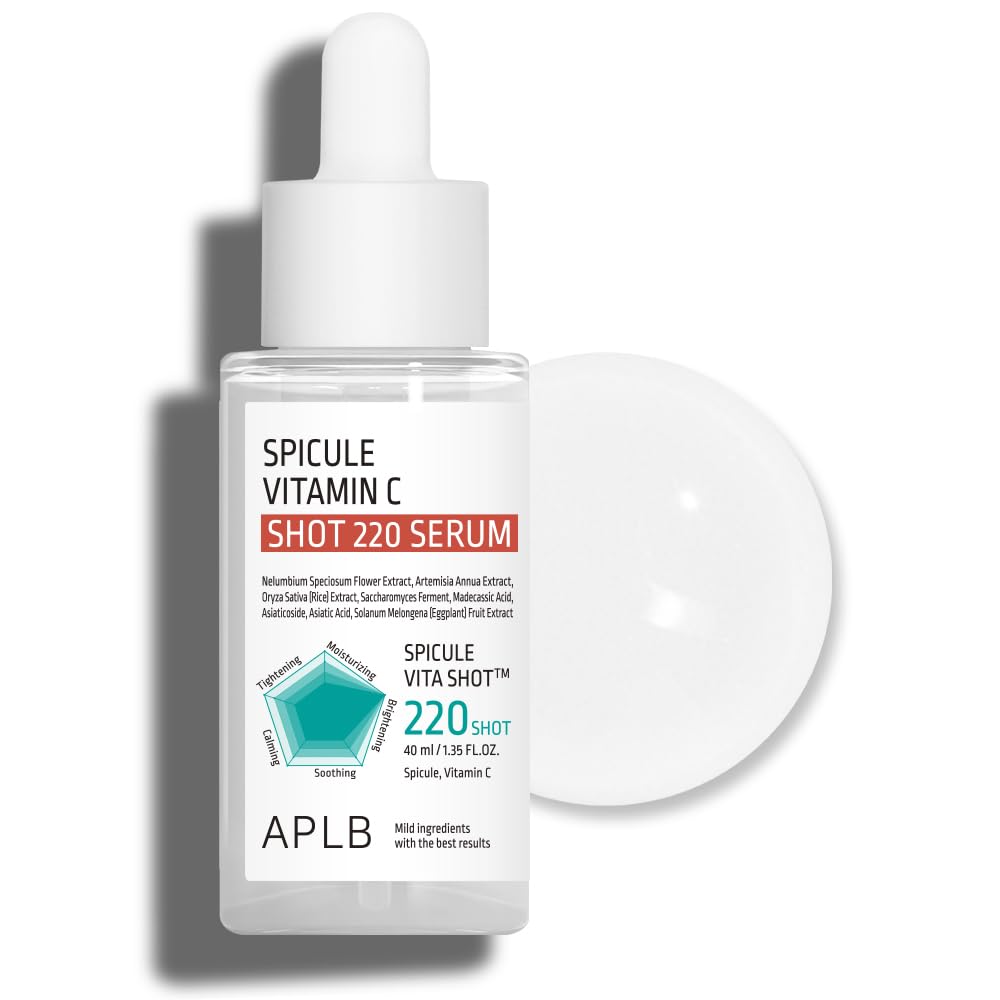 APLB Spicule Vitamin C Shot 220 Serum | SPICULE VITA SHOT 220 1.35 FL.OZ/Korean Skincare, Gentle Exfoliation, Dark Spots, Long l