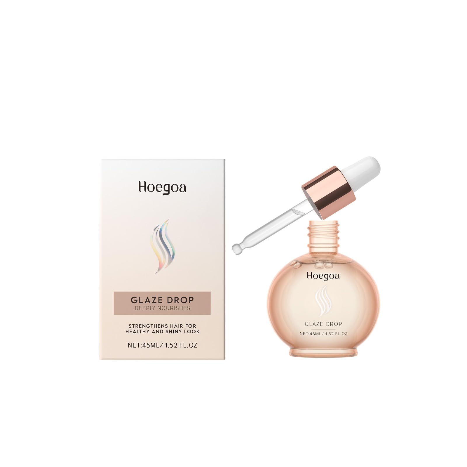 Hoegoa Glaze Drop Hair Treatment Oil, Deep Nourishing Serum with Shea, Coconut and Rosehip Oil, 1.52 fl oz