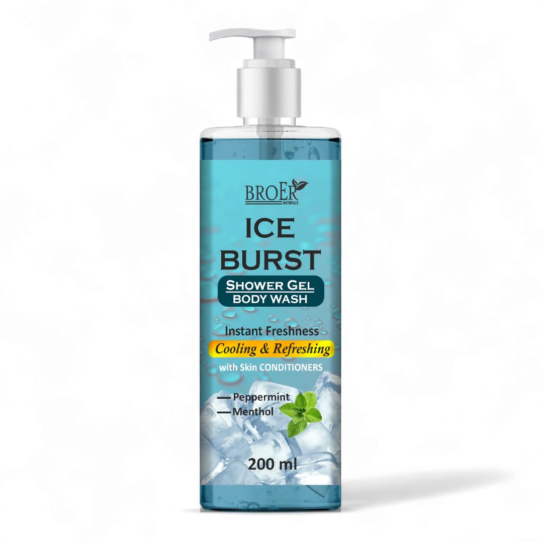 Broer Ice Burst Body Wash Shower Gel 200Ml  With Menthol & Peppermint Oil | Instant Freshness For Men | Sulphate & Paraben Free