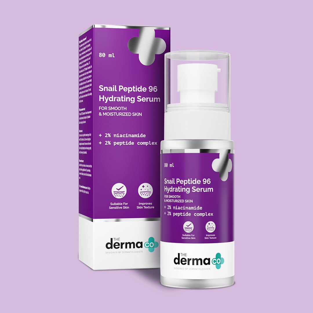 The Derma Co Snail Mucin 96 Hydrating Serum | Gives Up To 24-Hour Moisturization | Helps Enhance Skin Texture | Lightweight & No