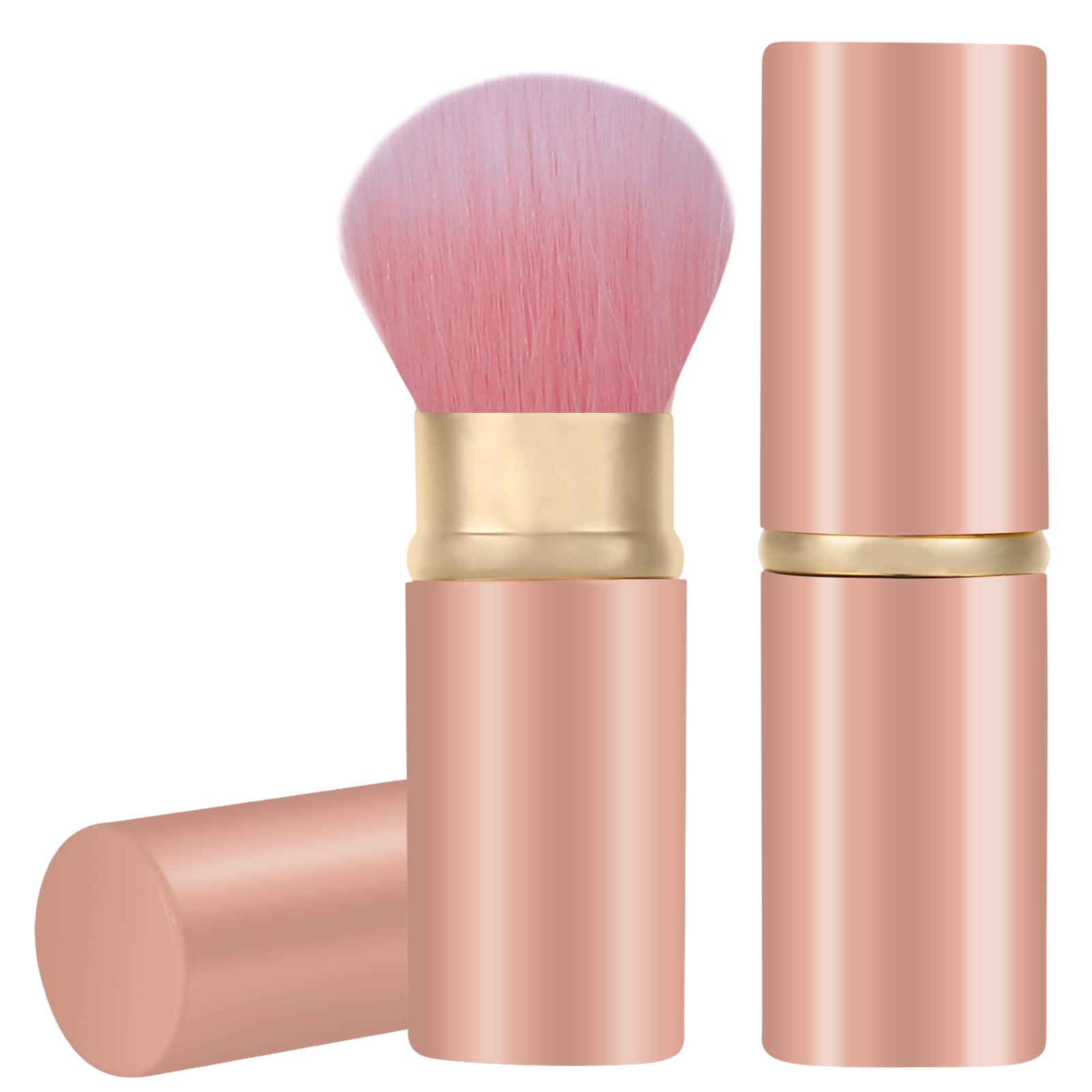 Falliny Retractable Kabuki Makeup Brush, Travel Face Blush Brush, Portable Powder Foundation Sunscreen Brush With Cover For Blus