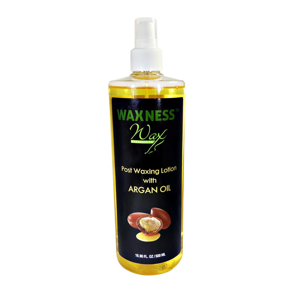 Waxness Post Waxing Argan Oil Lotion 16.9 oz (500 ml)  Lightweight After Wax Lotion, Removes Wax Residue & Moisturizes Skin  M