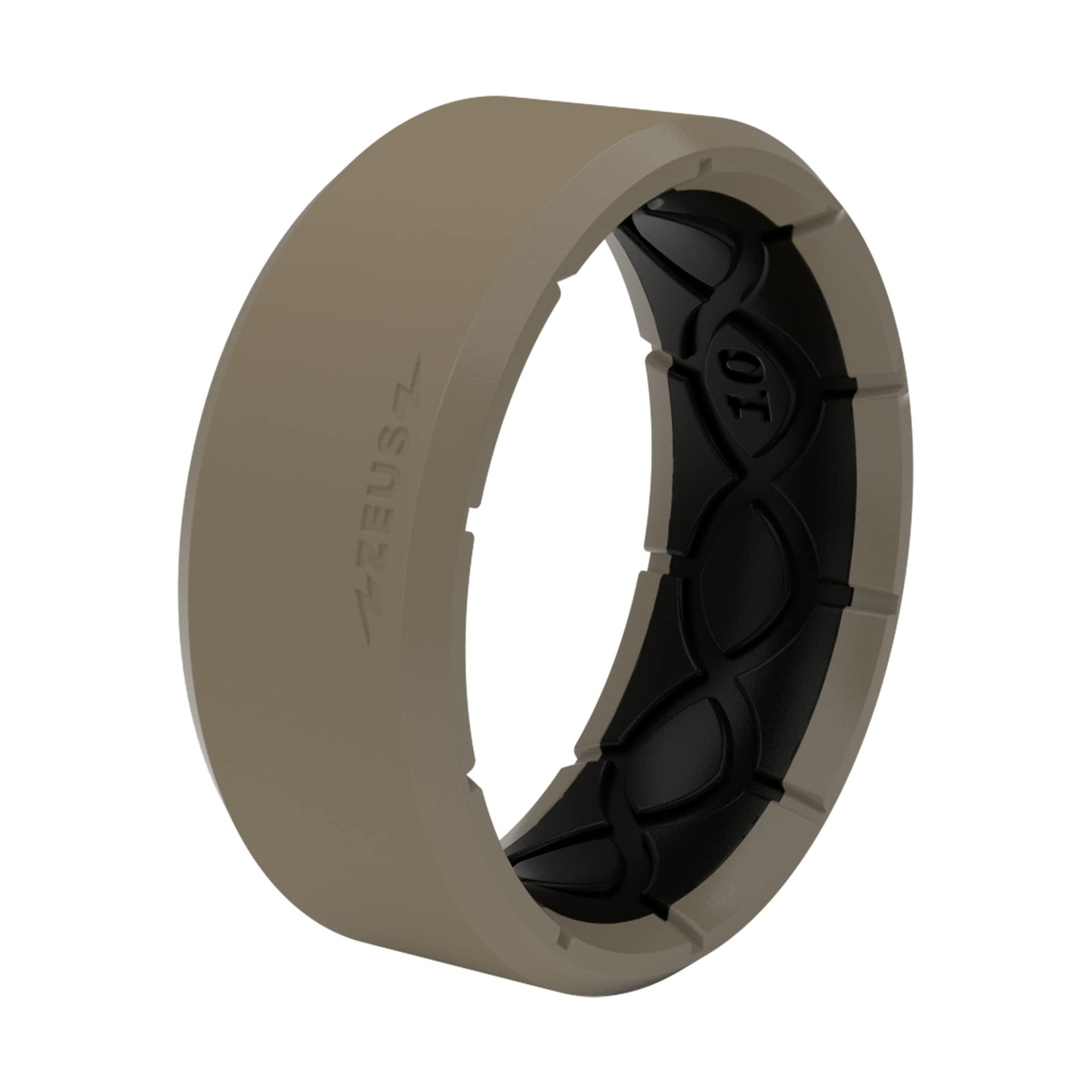 Groove Life Zeus Edge Flat Earth Silicone Ring Breathable Rubber Wedding Rings for Men, Lifetime Coverage, Unique Design, Comfor