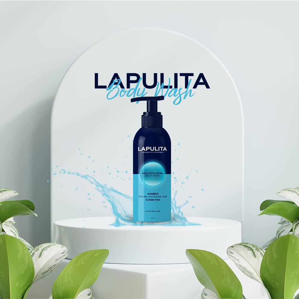 Lapulita Body Acne Removing Shower Gel, Acne Pimple Treatment, All-Natural Acne Treatment Gel, Mild Exfoliating Body Wash, 150 M