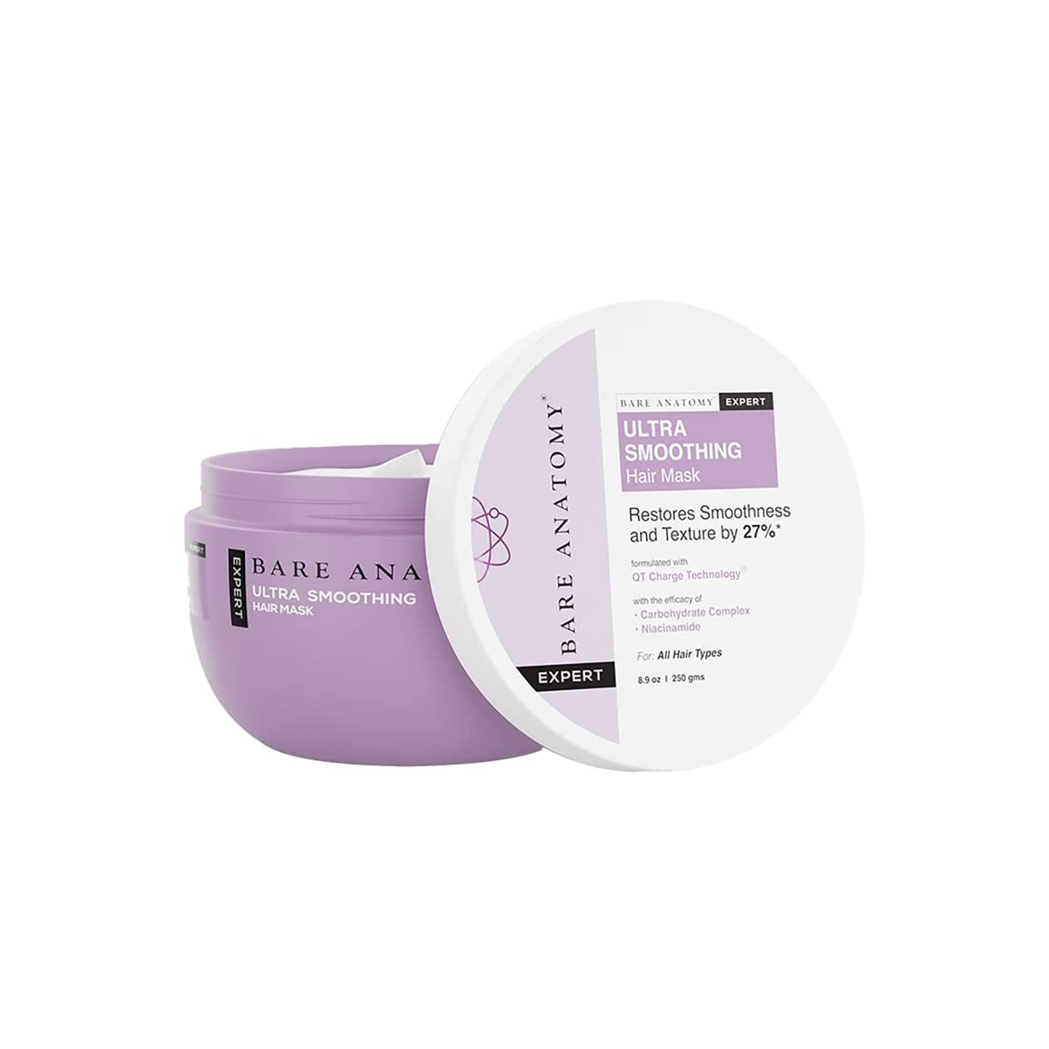 Bare Anatomy Ultra Smoothing Hair Mask Deep Conditioning with Carbohydrate Complex & Niacinamide | For Dry & Frizzy Hair | Sulph