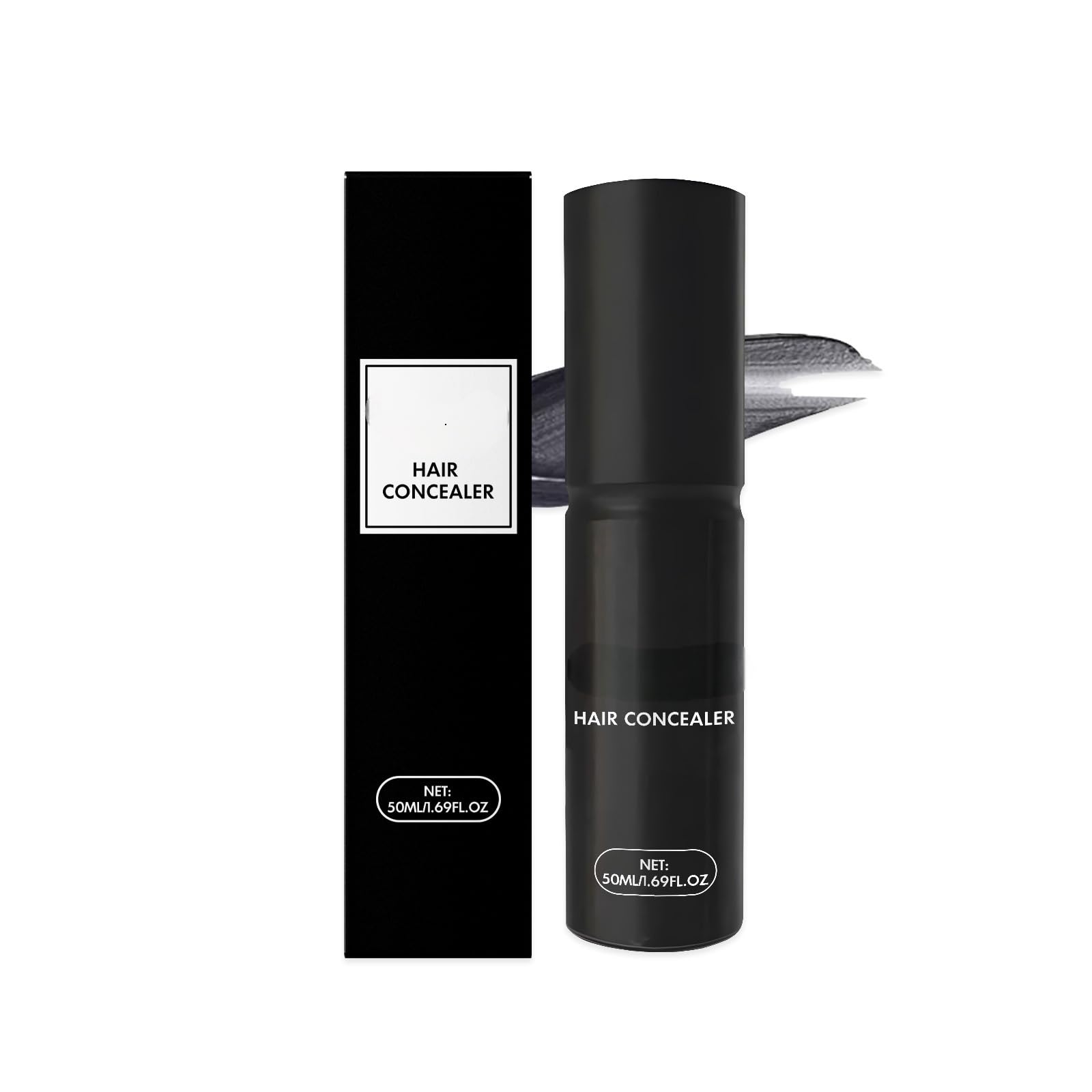 Waterproof Gray Hair Concealer Pen with Comb  Root TouchUp for Instant Coverage, Temporary Hair Color, 1.69 fl oz/50ml (BLACK)