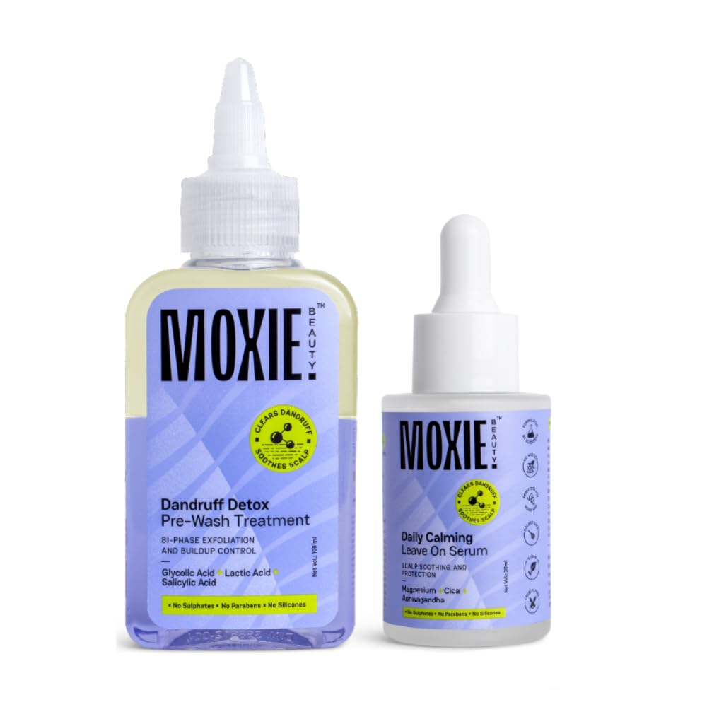Moxie Beauty Scalp Serum And Treatment | Exfoliate, Detox & Calm | Glycolic, Lactic & Salicylic Acid + Magnesium, Cica & Ashwaga