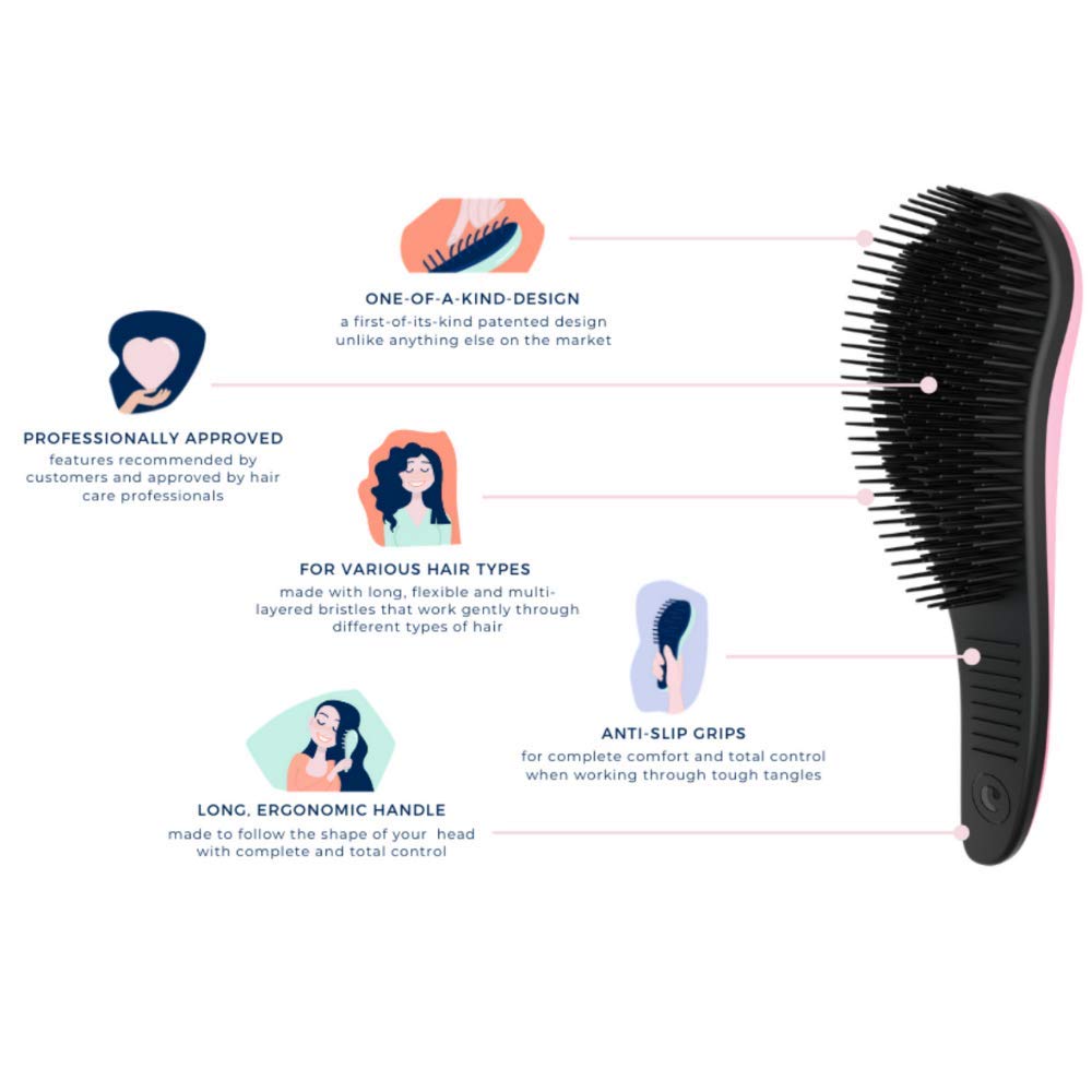 Crave Naturals BIGGIE Glide Thru Detangling Brush - Detangler Hairbrush & Comb for Curly, Natural, Straight, Wet or Dry Hair (MI
