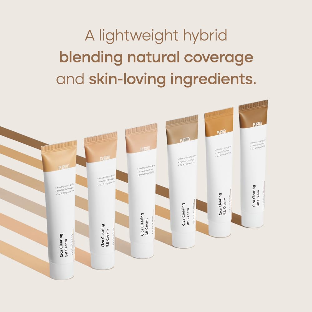 Purito Cica Clearing Bb Cream #31 Deep Warm 1 Fl.Oz / 30Ml, Vegan Bb Cream, Foundation, Cruelty Free