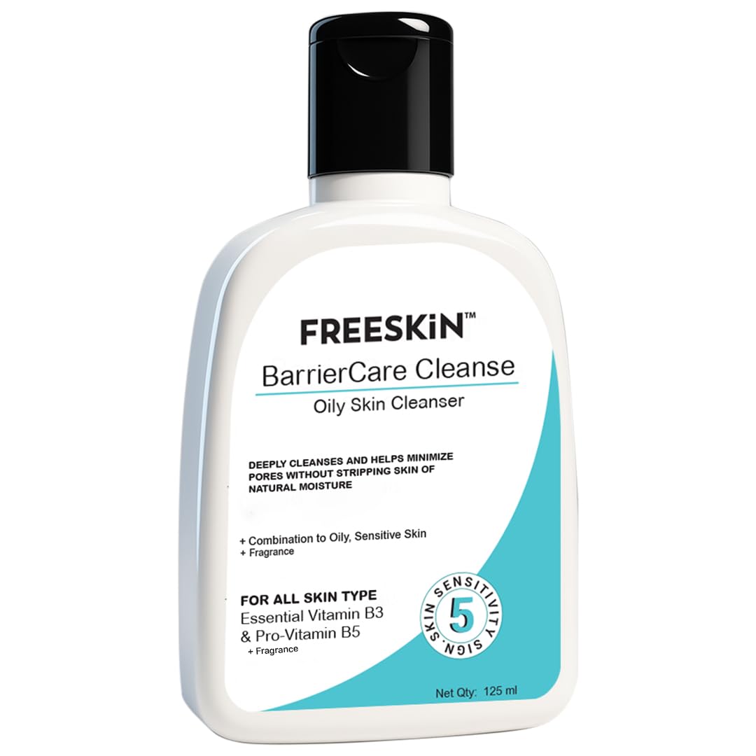 Freeskin Barriercare Cleanse Oily Skin Cleanser | Deeply Cleanses & Minimizes Pores | Vitamin B3 & ProVitamin B5 | For Oily, Co