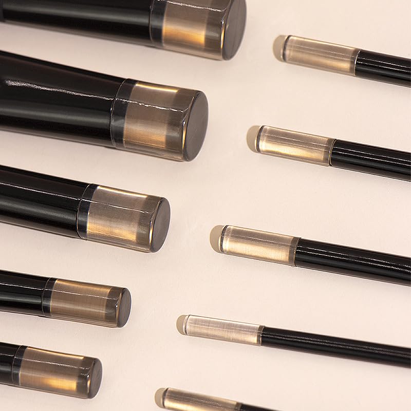 Portable ON THE GO Makeup Brush Set, COSHINE 10pcs Easy-taken Mini Full Complete Function Cosmetic Brushes Kit with Brush Pouch