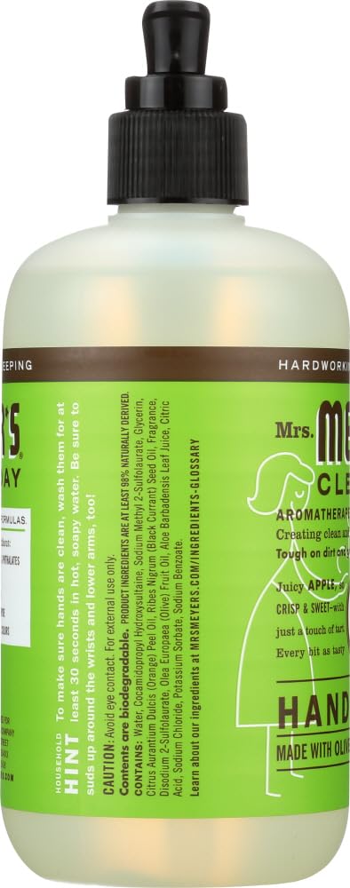 Mrs Meyers Hand Soap Apple 12.5 Ounce Pump (370ml) (3 Pack)