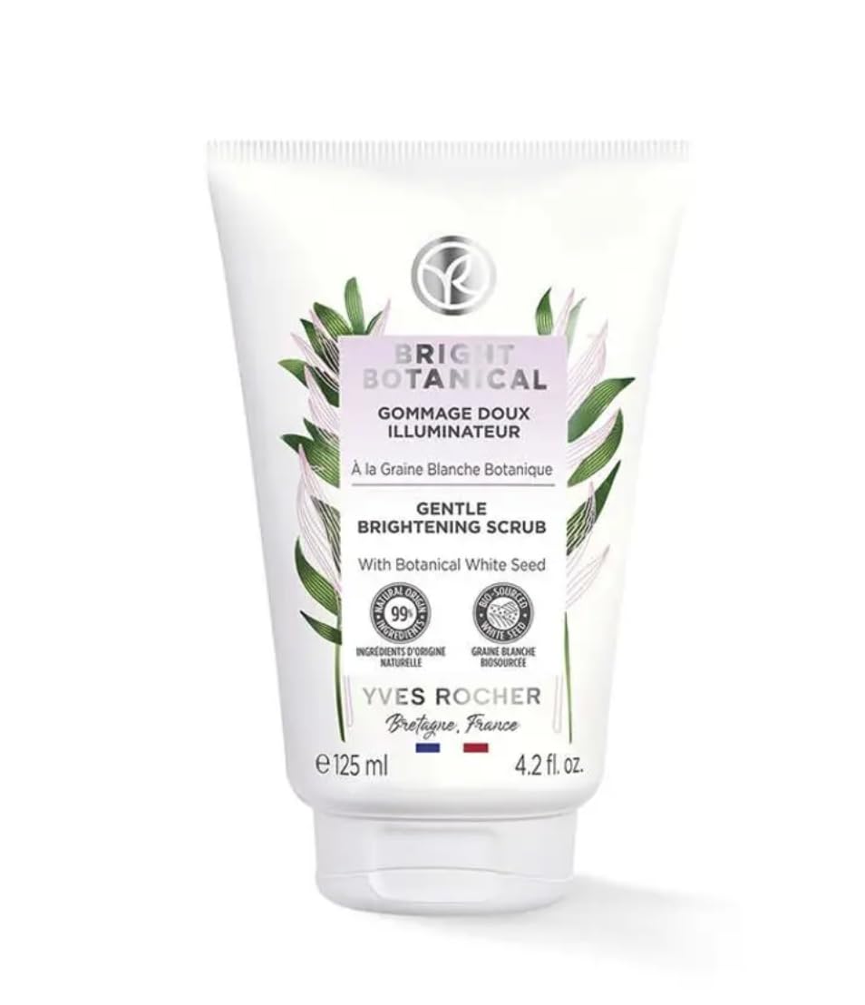 Yves Bright Botanical Cleansing Scrub for Radiance and EvenLooking Skin Tone with Tagua Nut, Facial Foam Cleanser 125 ml/4.2 fl
