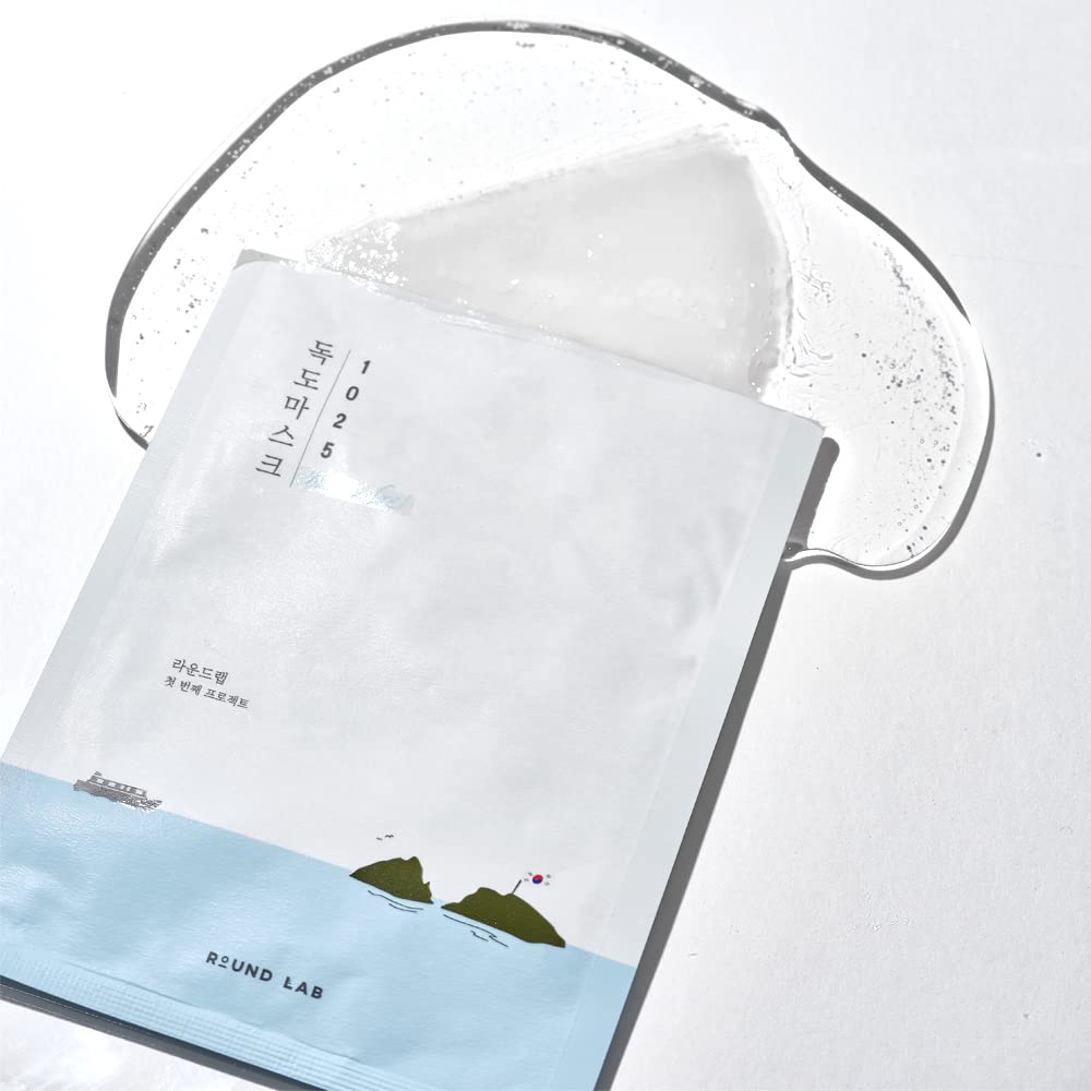 Round Lab 1025 Water Gel Hydration Mask(10Ea) | Hydration Locking, Cooling, Rejuvenating, Easy Layering, Unscented For Sensitive