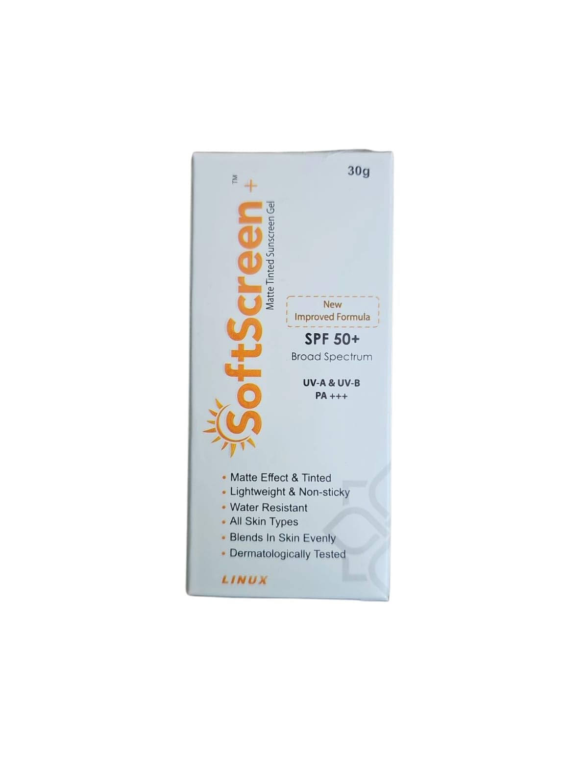Softscreen+ Matte Tinted Sunscreen Gel SPF50+ Broad Spectrum, Matte Effect, Light Weight 30gm