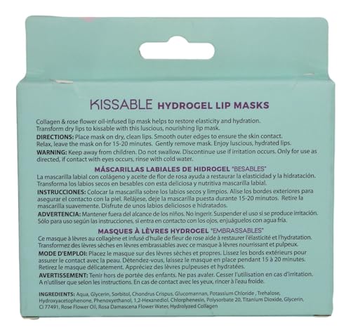 Cala Hydrating And Nourishing Kissable Hydrogel Lip Masks With Collagen And Rose Flower Extract 5 Pcs