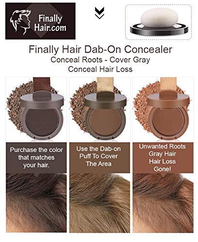 Finally Hair Dab-on Hair Fibers, Waterproof Hair Loss Concealer, 1 Count, Black