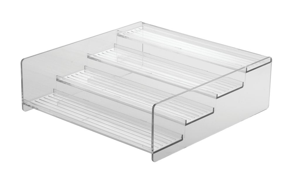 mDesign Plastic Bathroom Storage Organizer Shelf for Cabinet, Vanity, Countertop - Holds Vitamins, Supplements, Medicine Bottles